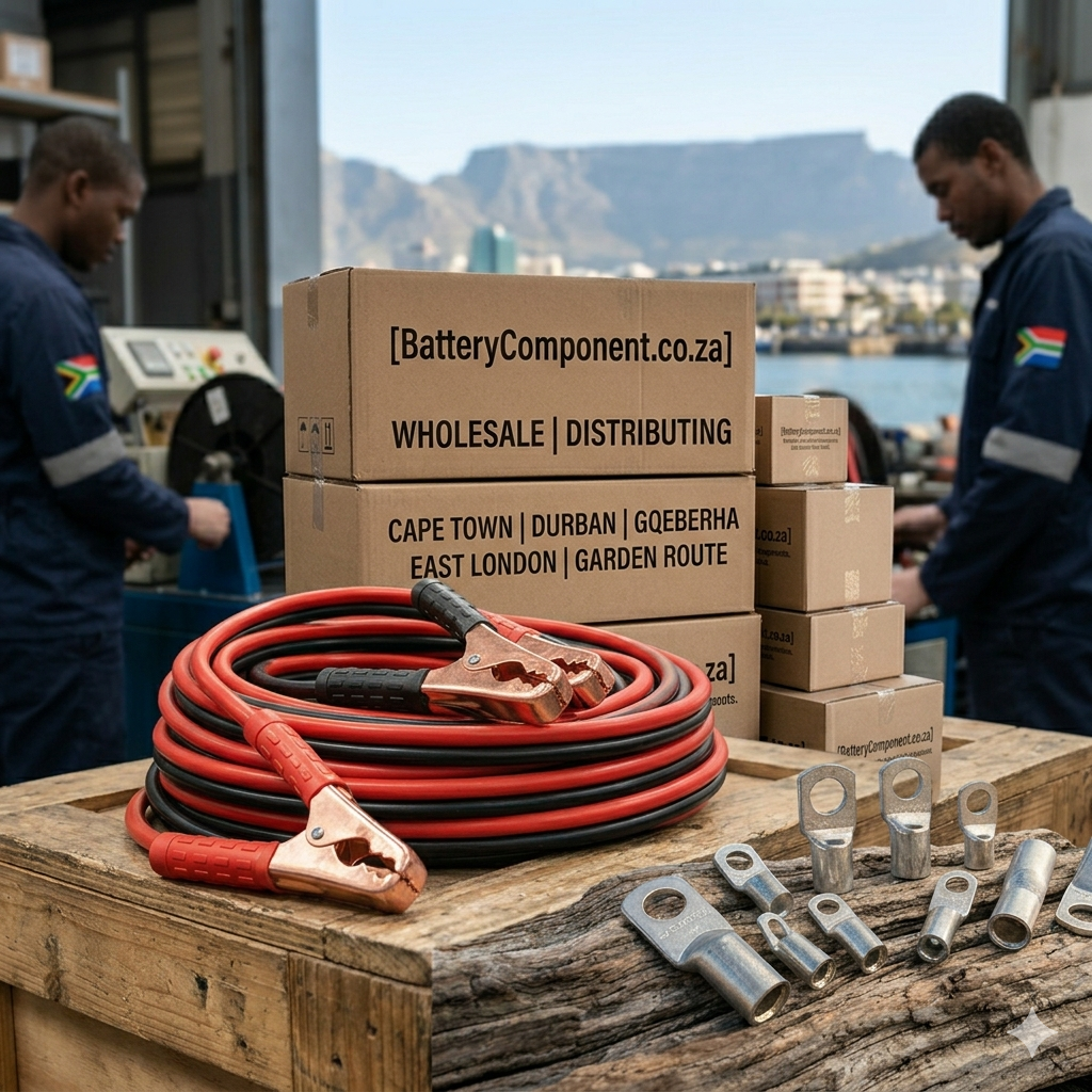 BatteryComponent.co.za wholesale supplies: custom-made jumper cables and marine-grade battery terminals for stores in Cape Town, Durban, and East London